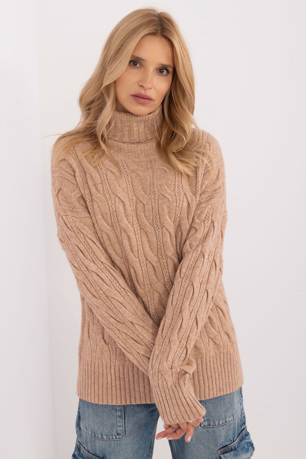 Luxurious Turtleneck Sweater for Women | Acrylic-Polyester Blend | Ideal for Cooler Days