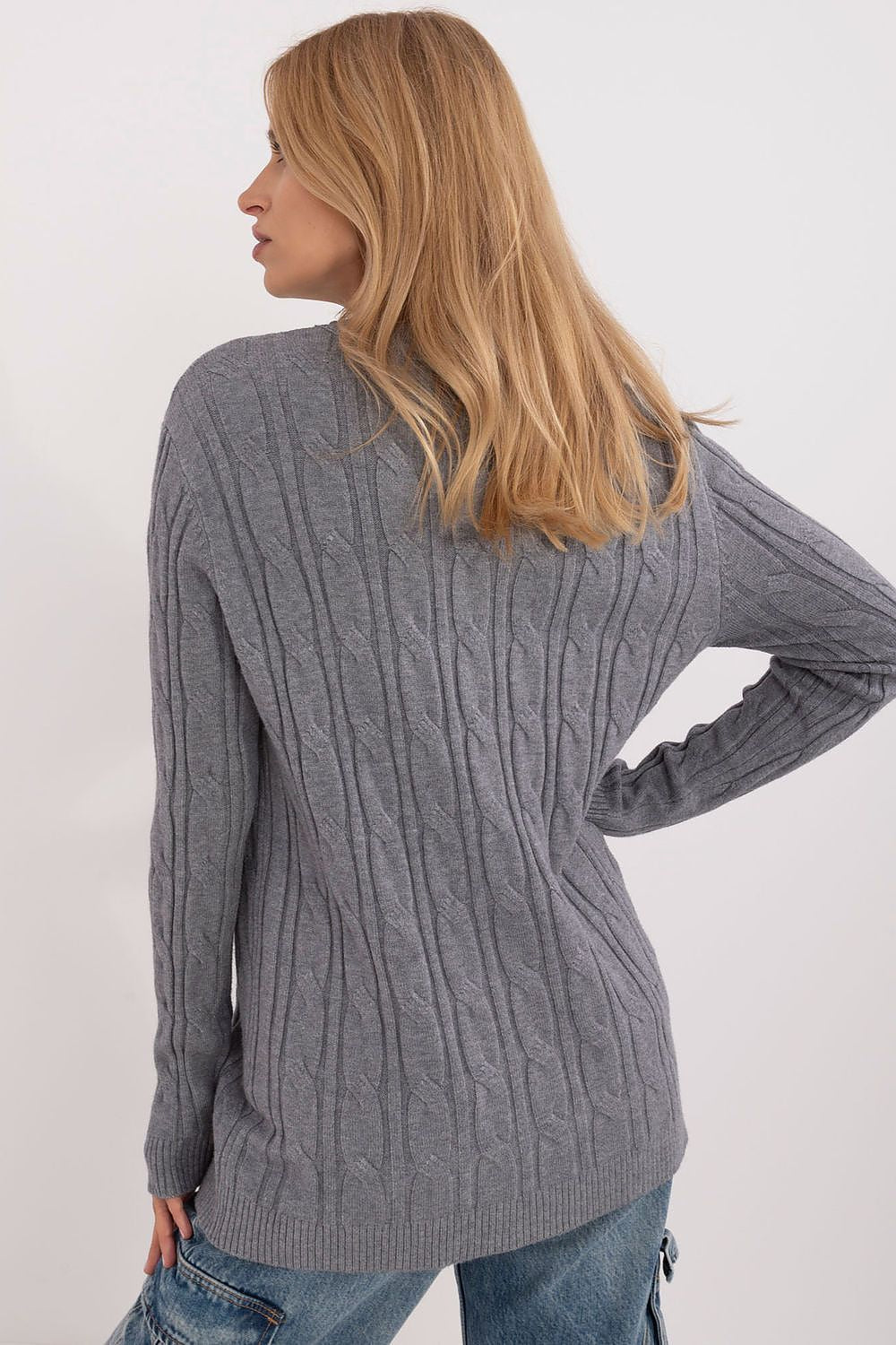 Women's AT Casual Sweater - Soft Viscose Blend, Long Sleeves, Classic Round Neckline, Versatile Style