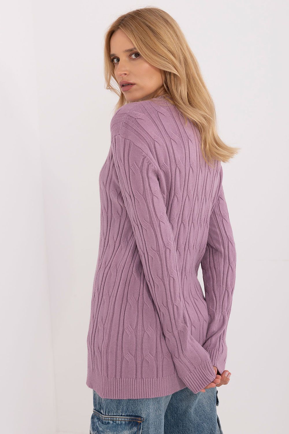 Women's AT Casual Sweater - Soft Viscose Blend, Long Sleeves, Classic Round Neckline, Versatile Style