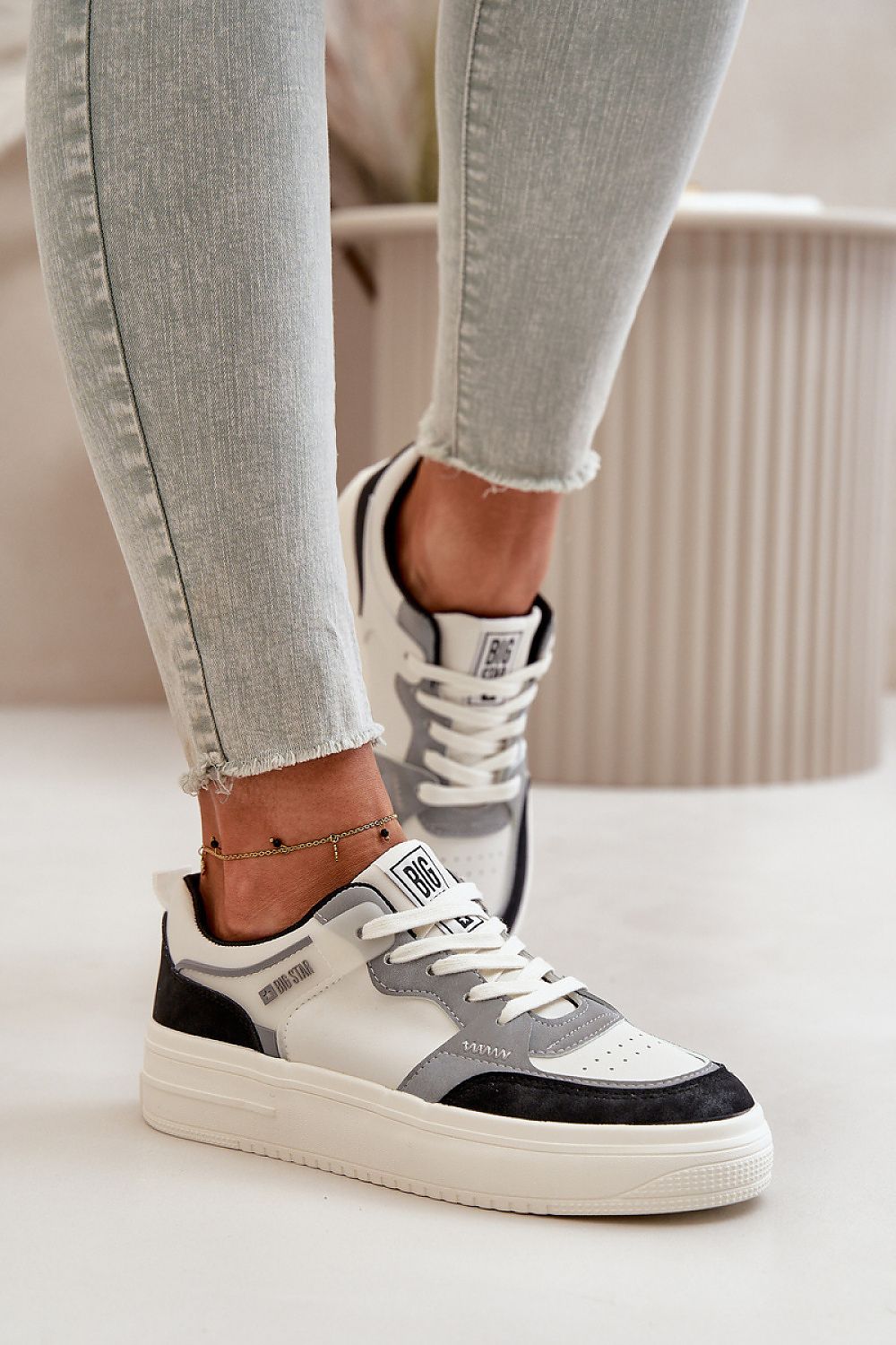 Big Star Women's Eco Leather Sport Sneakers with Rubber Sole - Stylish Comfort & Grip
