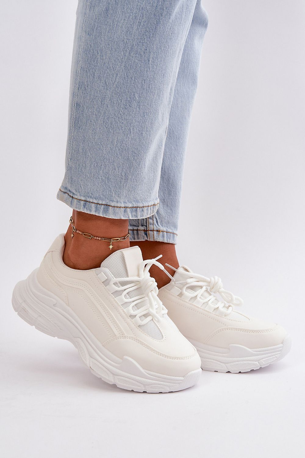 Eco-Leather Women's Sneakers with 3.5Cm Platform – Stylish Everyday Footwear