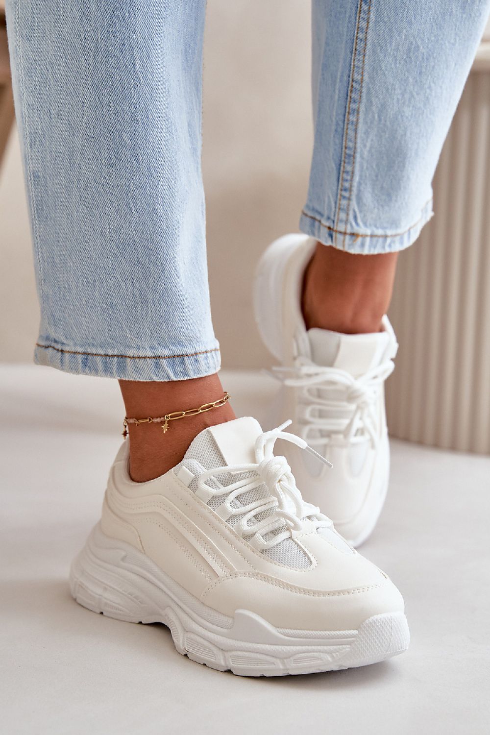 Eco-Leather Women's Sneakers with 3.5Cm Platform – Stylish Everyday Footwear