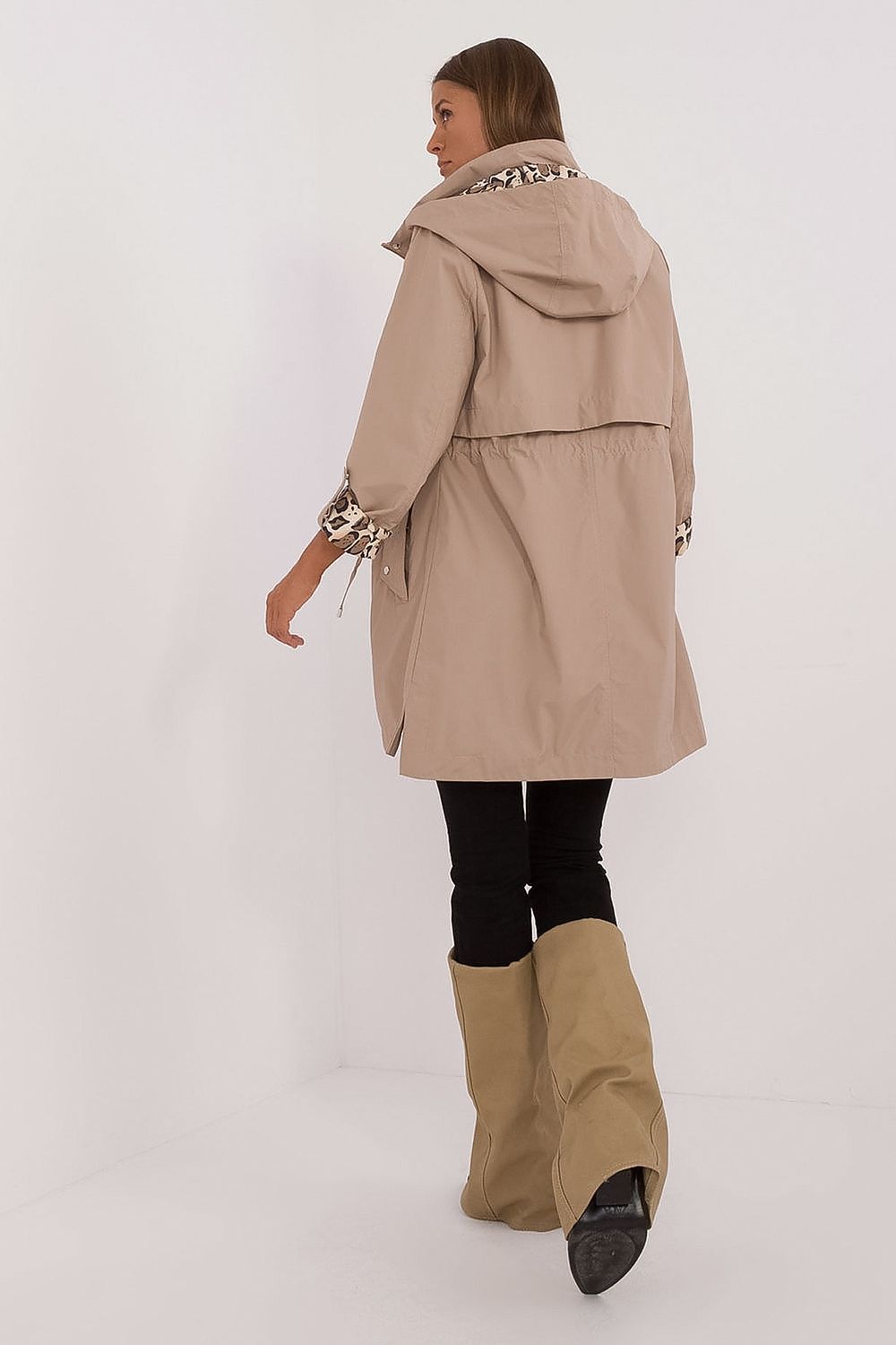 Luxury Women's Transitional Jacket by MBM – Stylish Animal Motif, Detachable Hood, Polyester Comfort