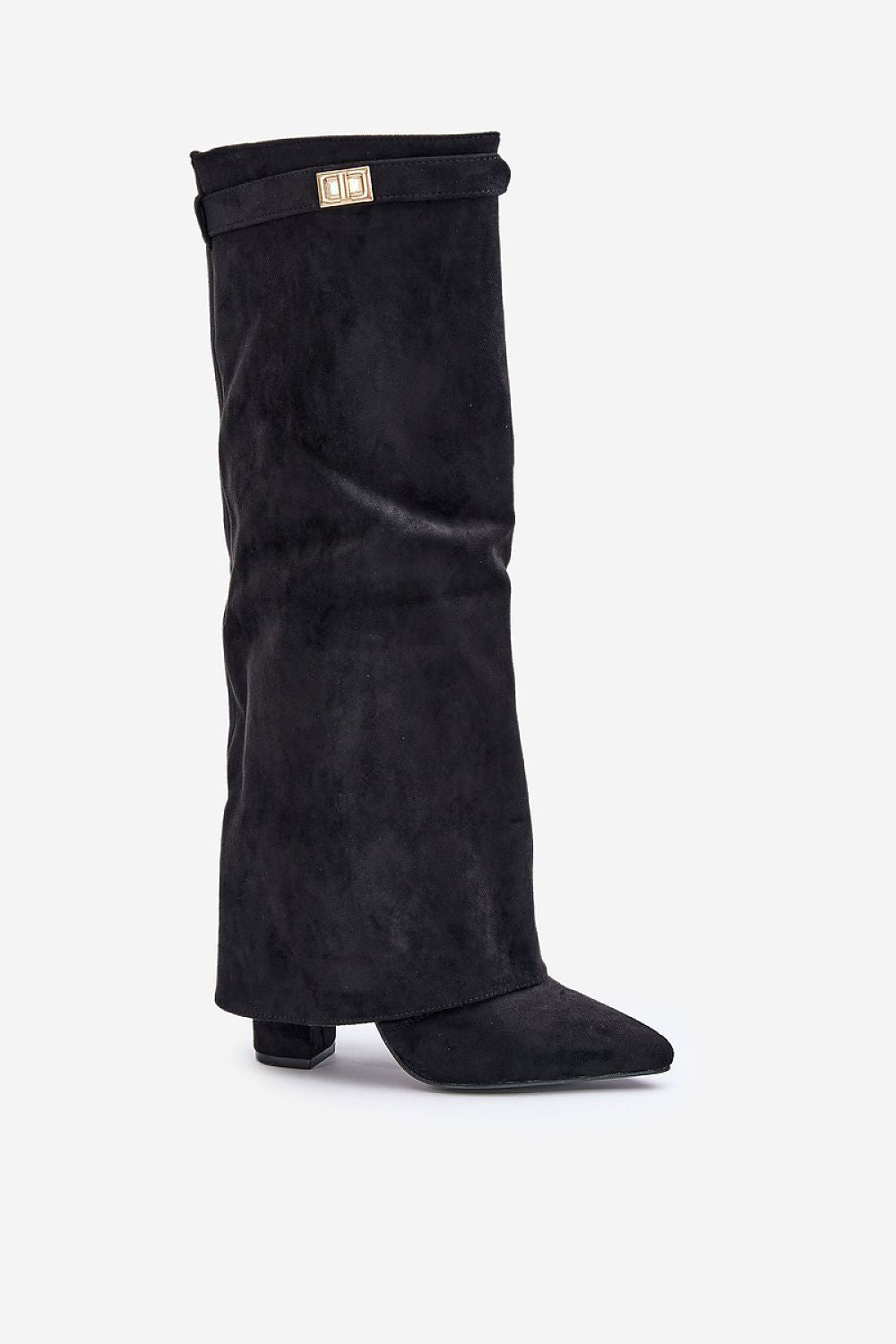 Luxury Eco Suede Heel Boots with 11.5 cm Block Heel, Pointed Toes, Sizes EU 36-41 | US 5.5-10.5