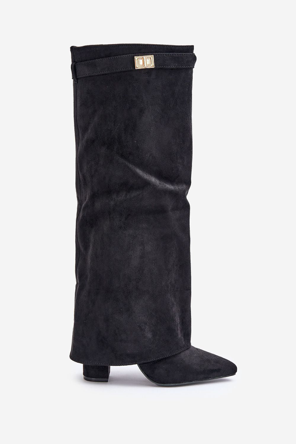 Luxury Eco Suede Heel Boots with 11.5 cm Block Heel, Pointed Toes, Sizes EU 36-41 | US 5.5-10.5
