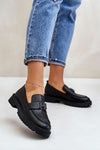Elegant Women's Natural Leather Loafers with Flat Heel and Rounded Toes for All-Day Comfort