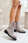 Luxurious Women's Suede Boots with Zipper Closure and Warm Lined Interior - 5cm Heel