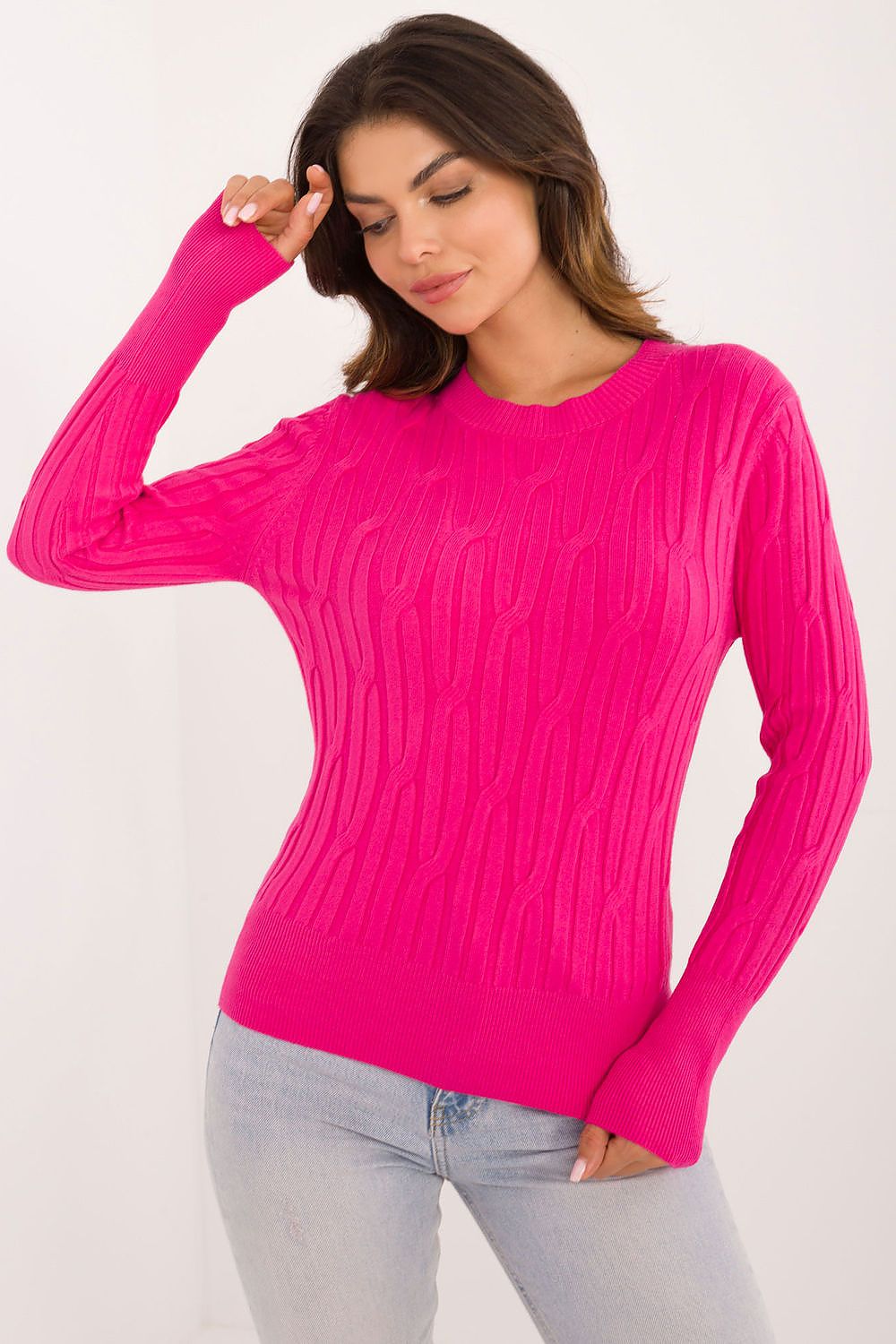 Elegant Casual Women's Sweater - Soft Viscose, Nylon & Polyester Blend, Round Neck, Long Sleeves