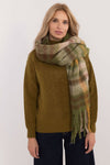 Elegant 186 cm Polyester Check Scarf with Decorative Tassels for Winter Styling