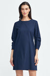 Elegant A-Line Daydress with 3/4 Sleeves and Contrasting Tennis Stripes by Nife