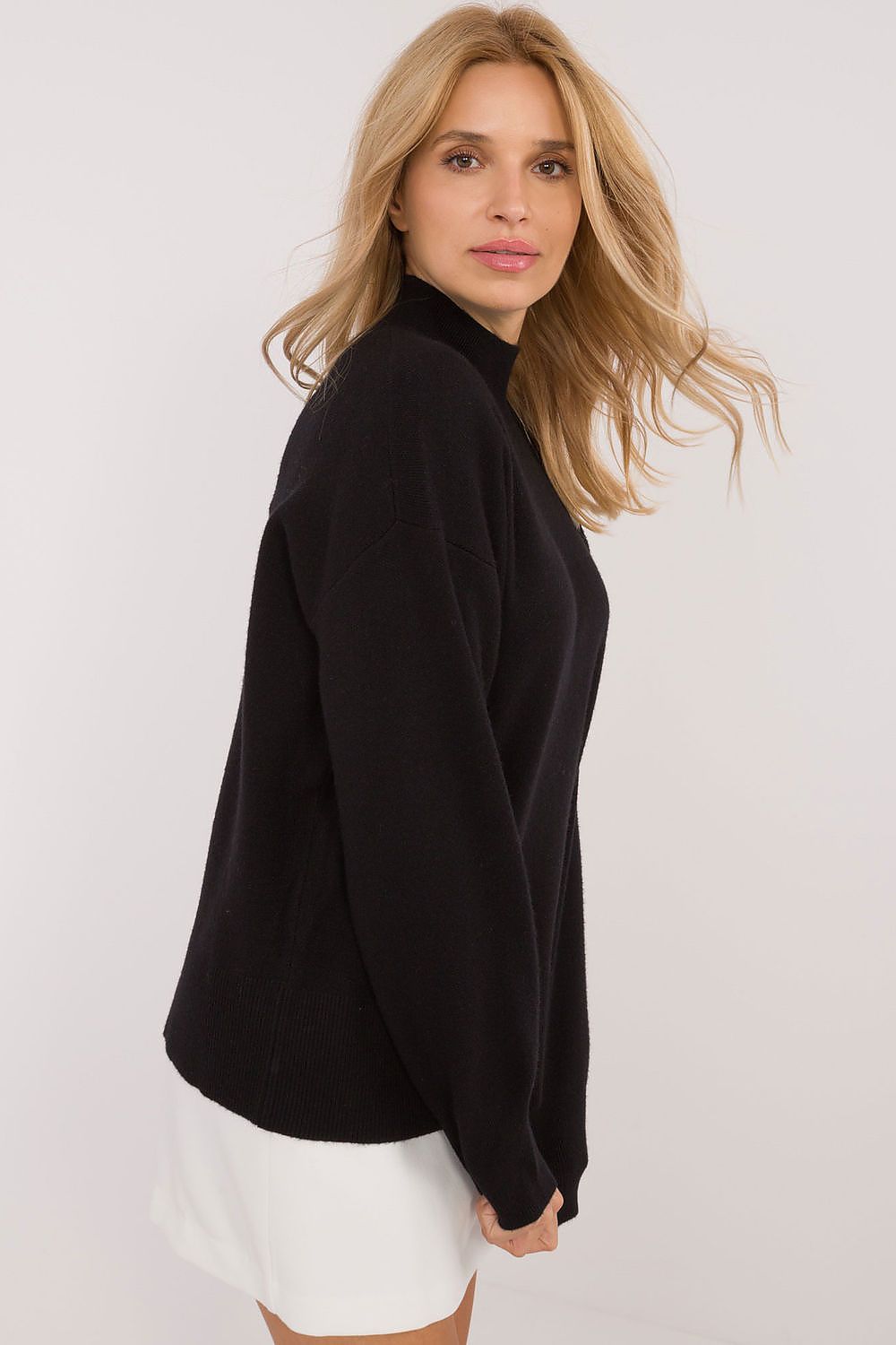 Elegant Half Turtleneck Jumper by Sublevel - Soft Viscose Blend Sweater for Casual Comfort