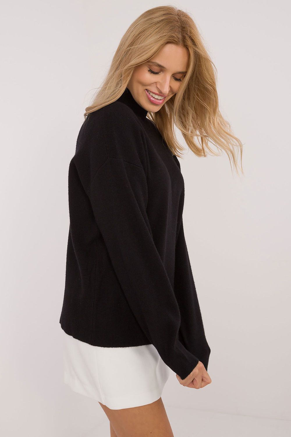 Elegant Half Turtleneck Jumper by Sublevel - Soft Viscose Blend Sweater for Casual Comfort