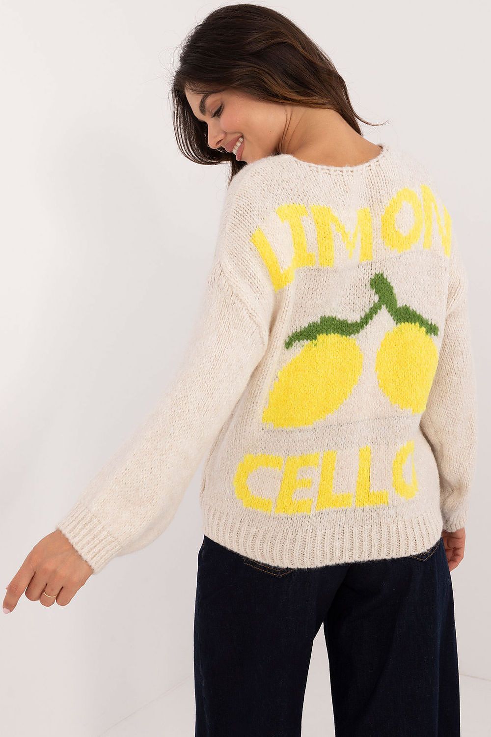 Elegant Ladies' Cardigan by Italy Moda - Unique Print, V-Neck, Warm Blend of Acrylic, Wool & Viscose