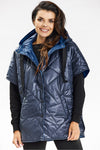 Elegant Hooded Kimono Vest With Press Studs - Comfortable Polyester Gilet by Awama