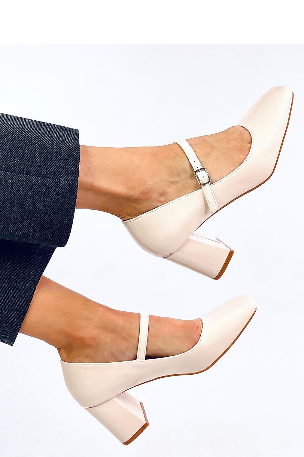 Luxury Mary Jane Block Heel Pumps by Inello in Ecological Patent Leather, 6.5 cm Heel Height
