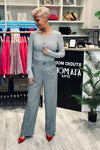Elegant Women's Cabba Trousers with Canted Legs and Practical Slip Pockets