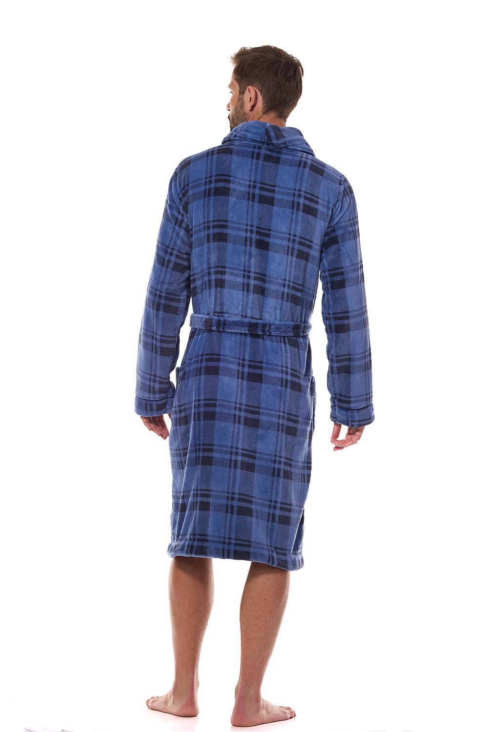 L&L Collection Men's Luxury Bathrobe - Elegant Polyester with Piping Trim & Embroidery
