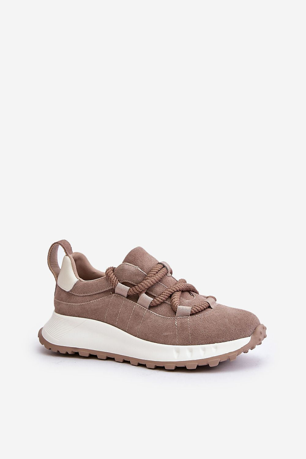 Luxury Women's Suede Sneakers with Platform and Thick Lacing - Comfortable Everyday Wear