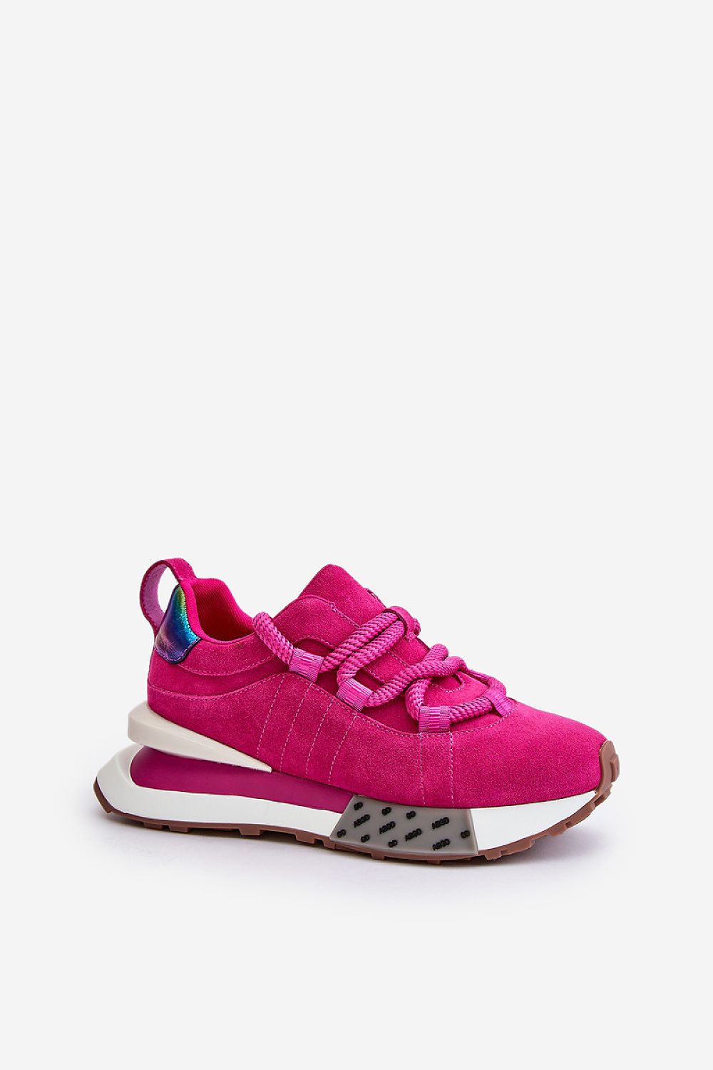 Luxury Women's Suede Sneakers with Platform and Thick Lacing - Comfortable Everyday Wear