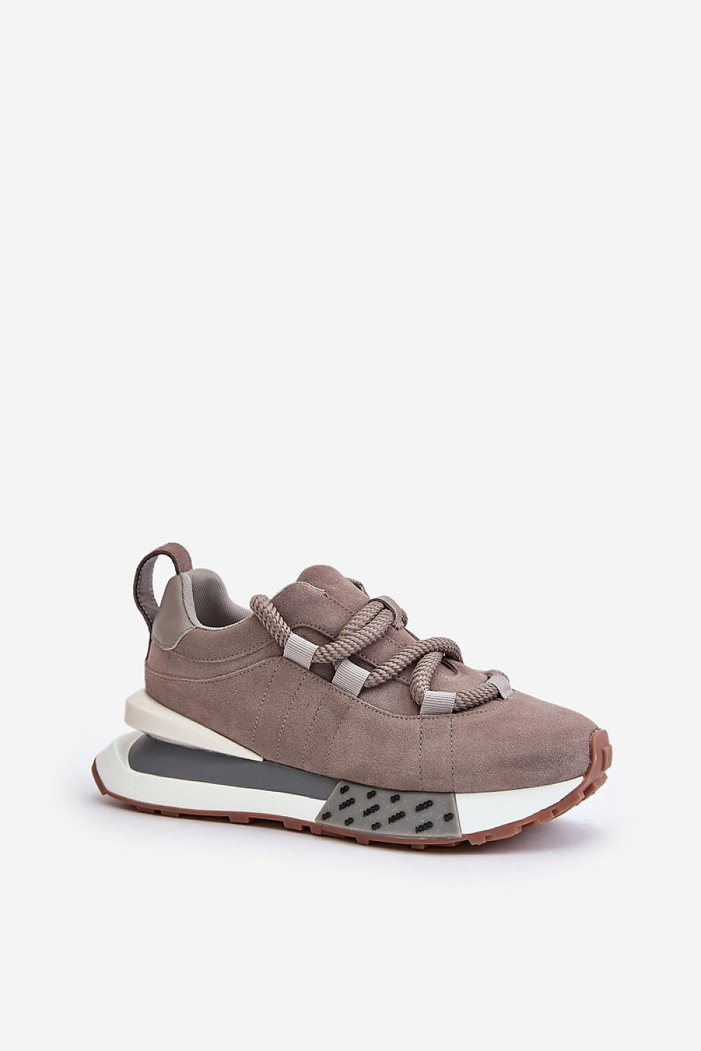 Luxury Women's Suede Sneakers with Platform and Thick Lacing - Comfortable Everyday Wear