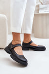 Elegant Women's Half Shoes in Eco Leather with Adjustable Strap and Comfortable Flat Heel