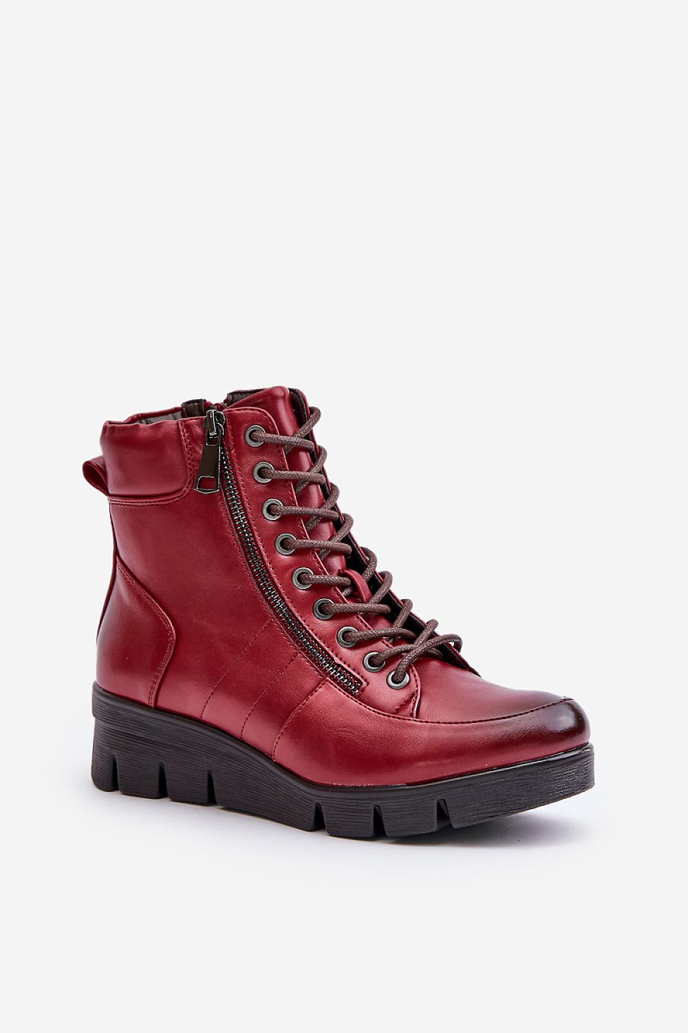 Eco Leather Women's Autumn-Winter Boots with Insulation, Platform and Zippered Design