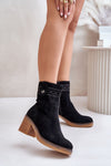 Luxury Eco-Suede Women's Heel Boots with Insulated Interior - 7cm Heel Height, Classic Design