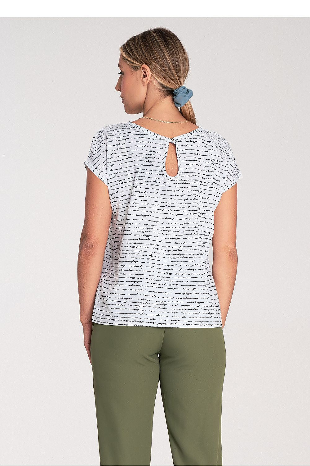 Figl Elegant Short Sleeve Blouse With Round Neckline and Back Clasp - Stylish Comfort in S to XL