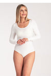 Luxury Long Sleeve Shapewear Bodysuit With Boat Neckline by Figl - Perfect Fit & Style