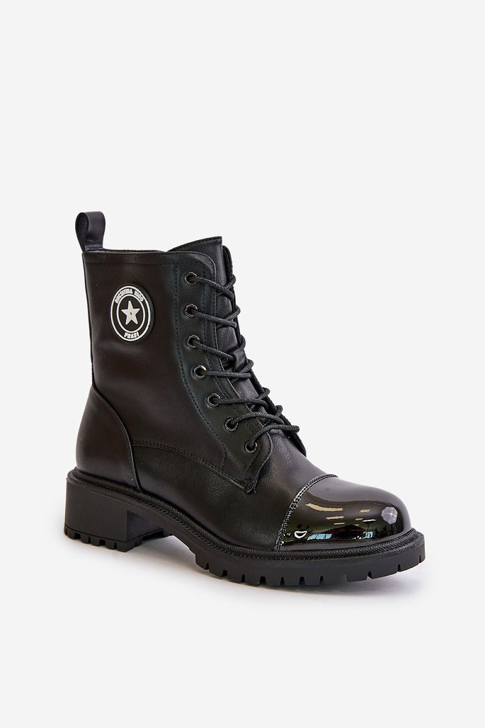 Elegant Women's Ecological Leather Bagger Boots with Insulation - Classic Zippered & Laced Design