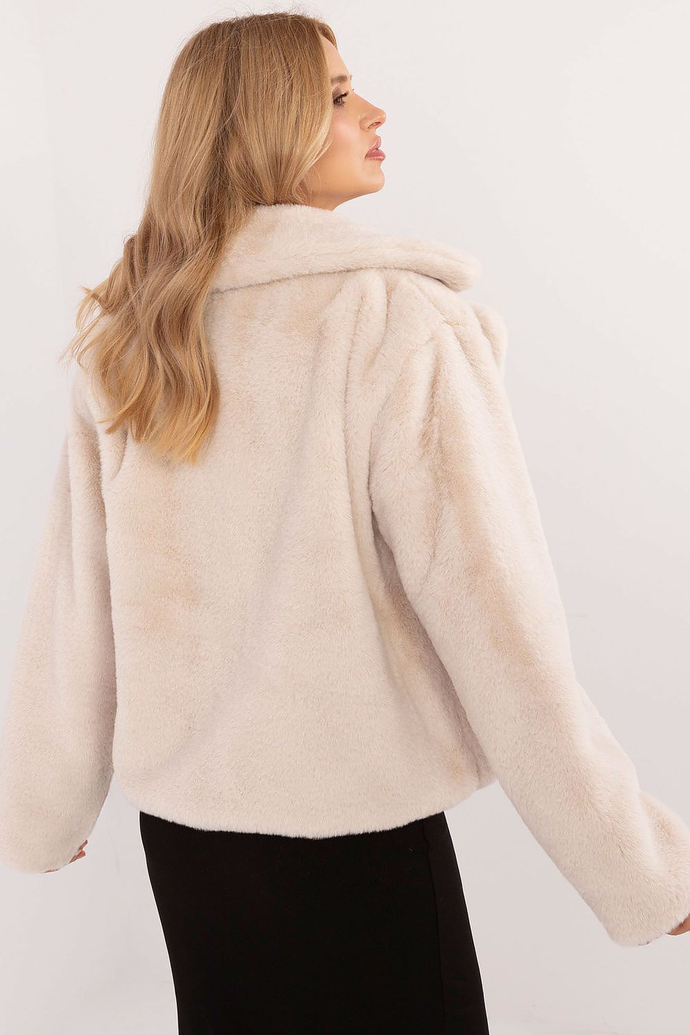 Elegant Blue Viscose Fur Jacket with Lined Collar, Sizes EU 0, Lightweight for Autumn-Winter