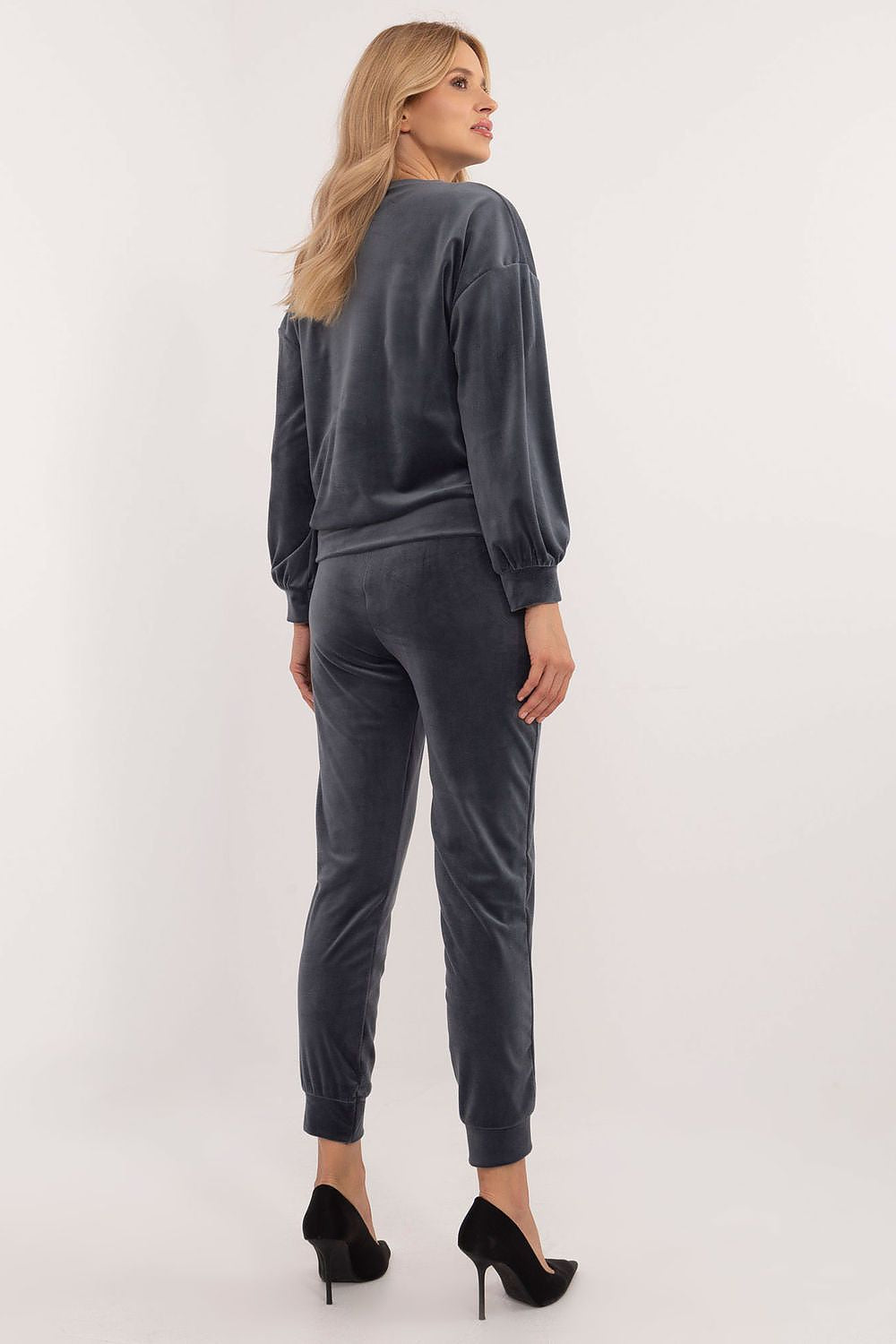 Luxury Women's Velour Lounge Set with Blouse and Pants - Soft Viscose Blend, Casual Style