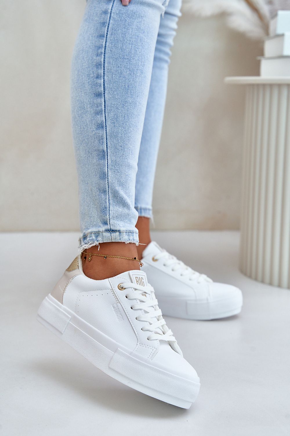 Women's BIG STAR Eco Leather Platform Sneakers, 6.5cm Height, Insulated Autumn-Winter Style