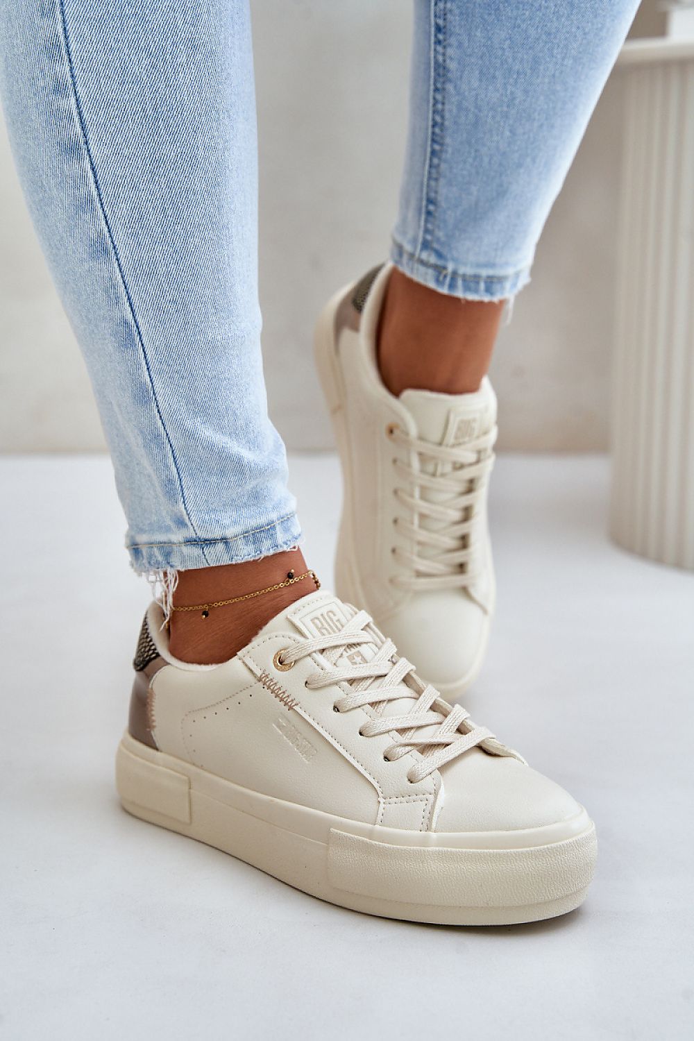 Women's BIG STAR Eco Leather Platform Sneakers, 6.5cm Height, Insulated Autumn-Winter Style