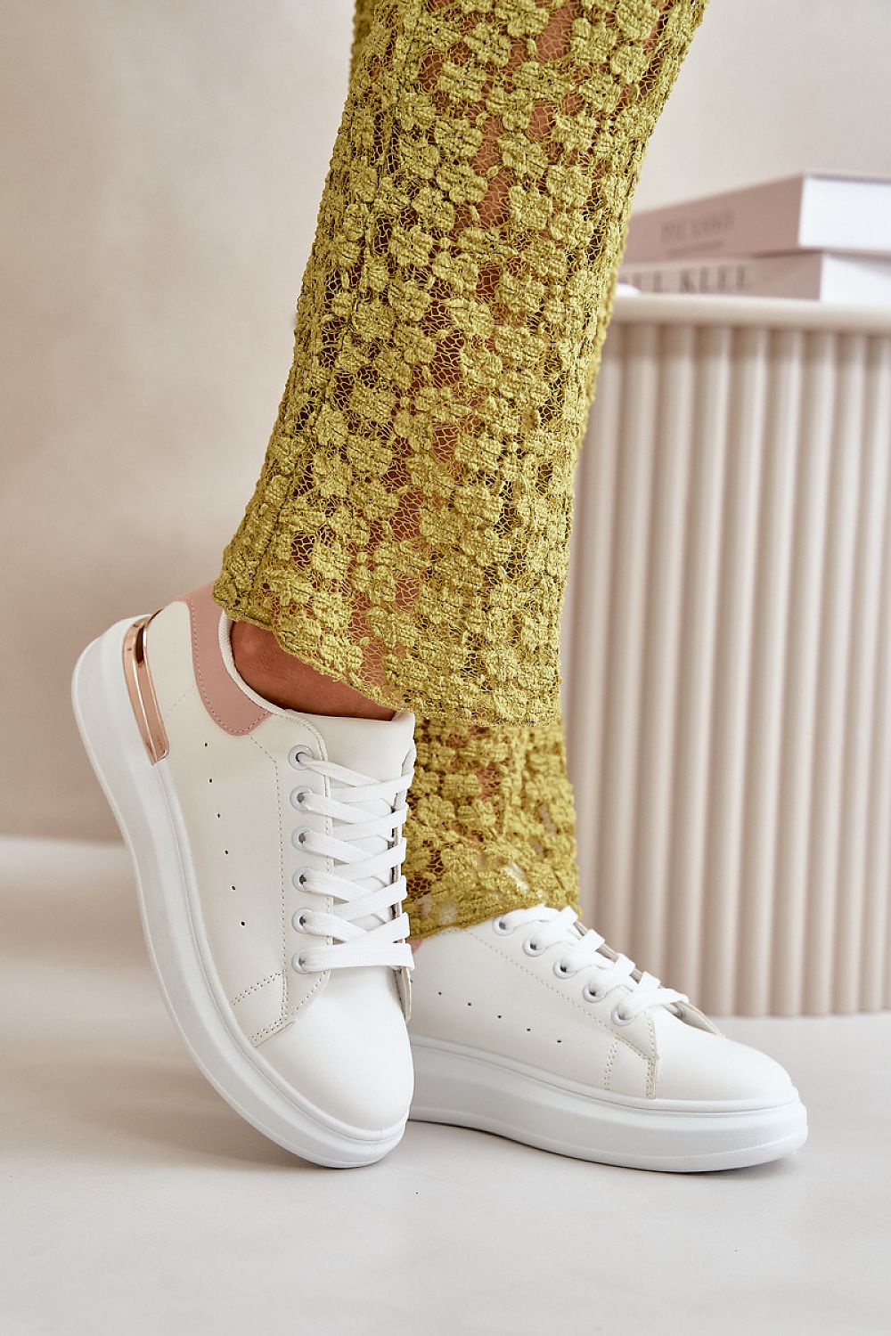 Women's Eco Leather Low Sneakers with Mirrored Platform - Sizes EU 36-41, Modern Glamour
