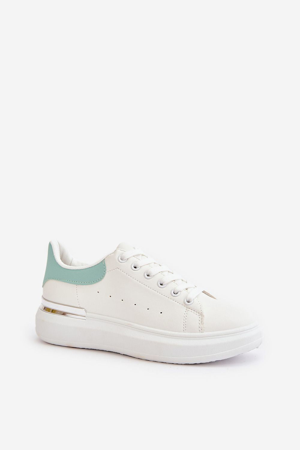 Women's Eco Leather Low Sneakers with Mirrored Platform - Sizes EU 36-41, Modern Glamour
