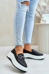 Elegant Women's Natural Leather Moccasins with Platform - Sizes EU 36 to 40 - Classic Style