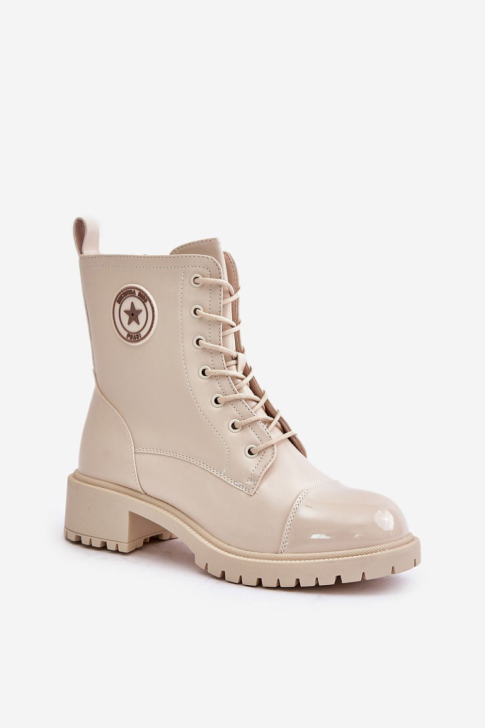 Elegant Women's Ecological Leather Bagger Boots with Insulation - Classic Zippered & Laced Design