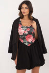 Elegant Floral Print Mini Dress in Classic Black – EU Size 0 by Italy Moda