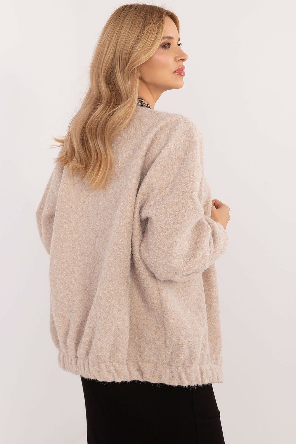 Elegant Long-Sleeve Unbuttoned Cardigan by Italy Moda - Soft 100% Polyester Comfort