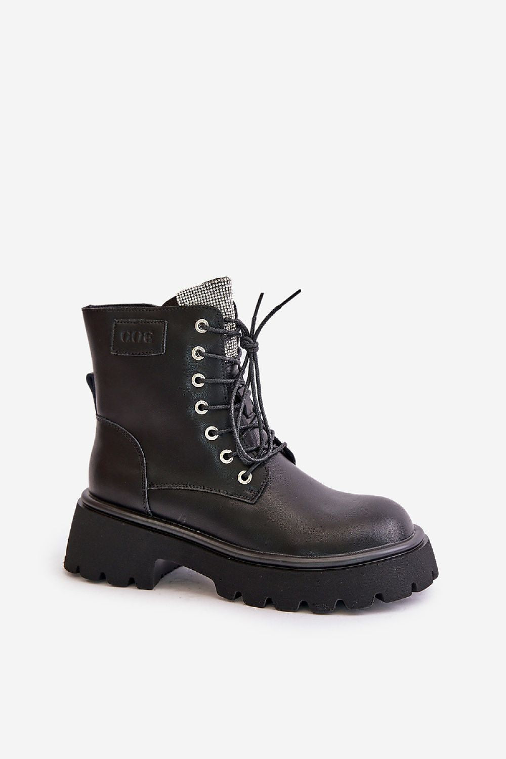 Goe Women's Bagger Boots in Natural Leather with Zircon Detail, Sizes EU 36-40, Stylish & Comfortable
