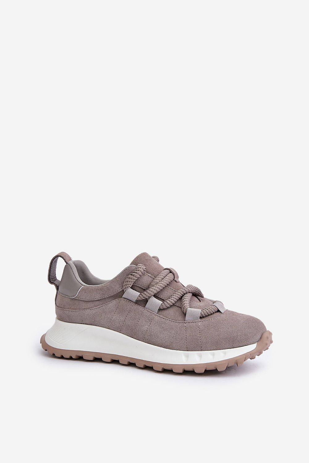 Luxury Women's Suede Sneakers with Platform and Thick Lacing - Comfortable Everyday Wear