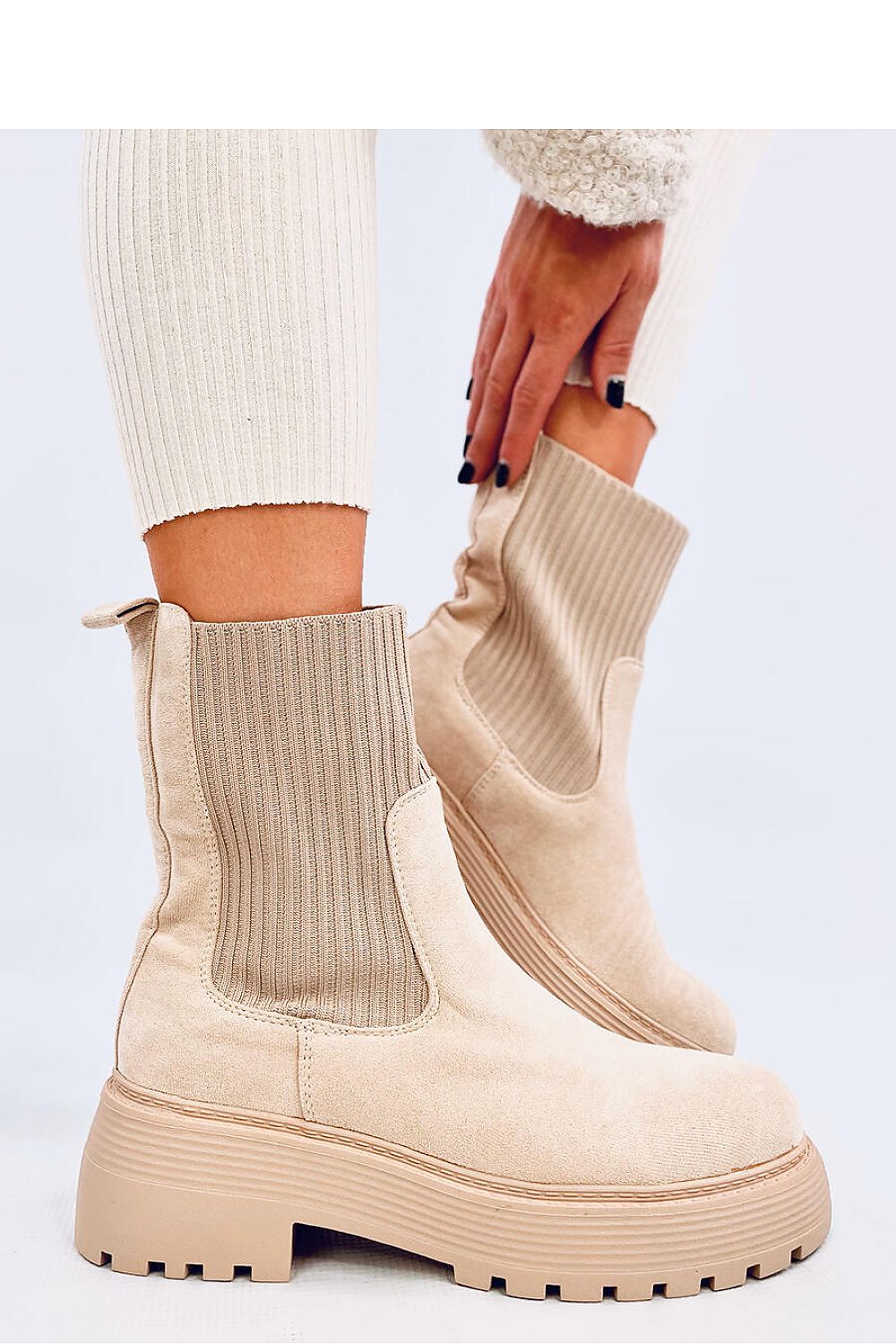 Luxury Women's Suede Platform Boots with Elastic Welt and Soft Fur Lining - EU Sizes 36-41