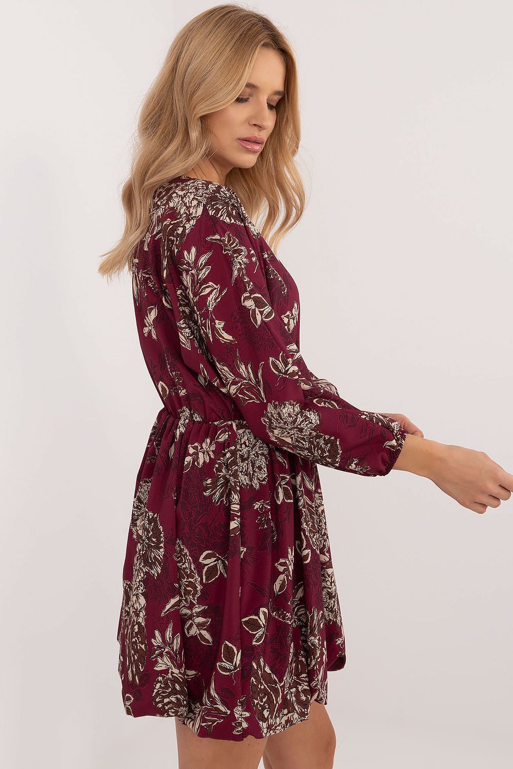 Flared Mini Dress with Animal Motif and Heart Neckline | Lightweight Polyester by Italy Moda