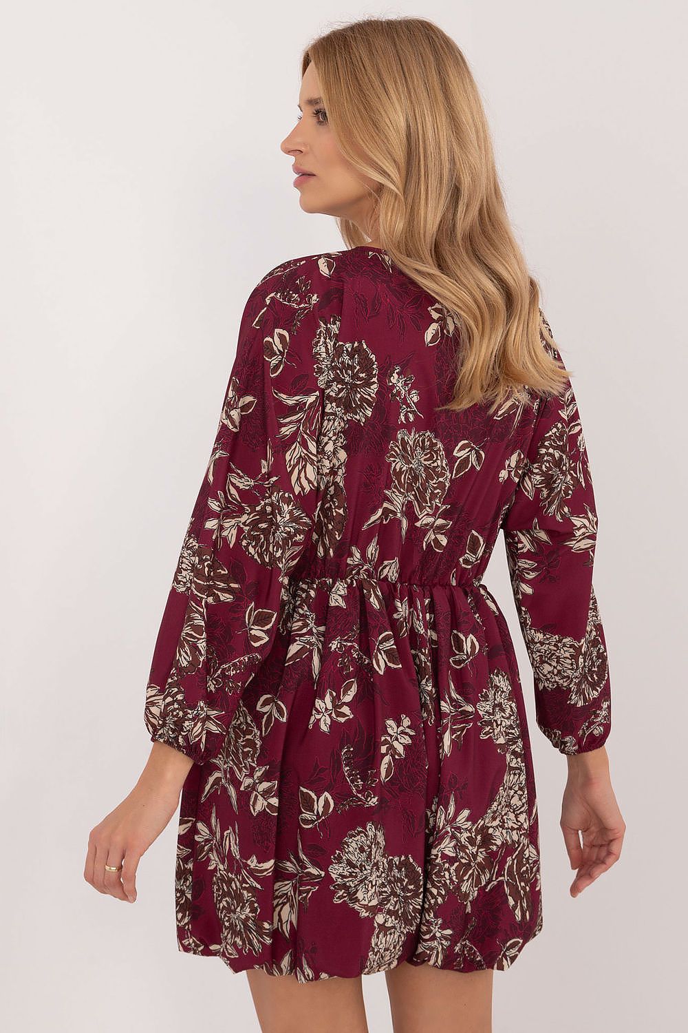 Flared Mini Dress with Animal Motif and Heart Neckline | Lightweight Polyester by Italy Moda