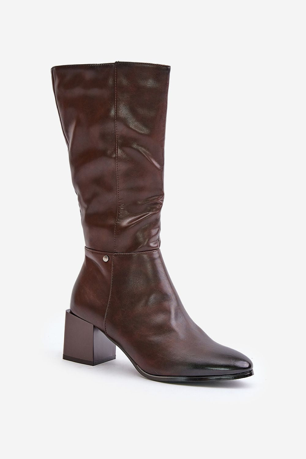 Elegant Jezzi Eco Leather Heel Boots - Almond Toe Design, 6.5Cm Stiletto, Sizes EU 36-40