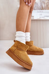 Luxury Women's Eco Suede Snow Boots with Fur Lining - Stylish Platform Winter Footwear, Sizes EU 36-41