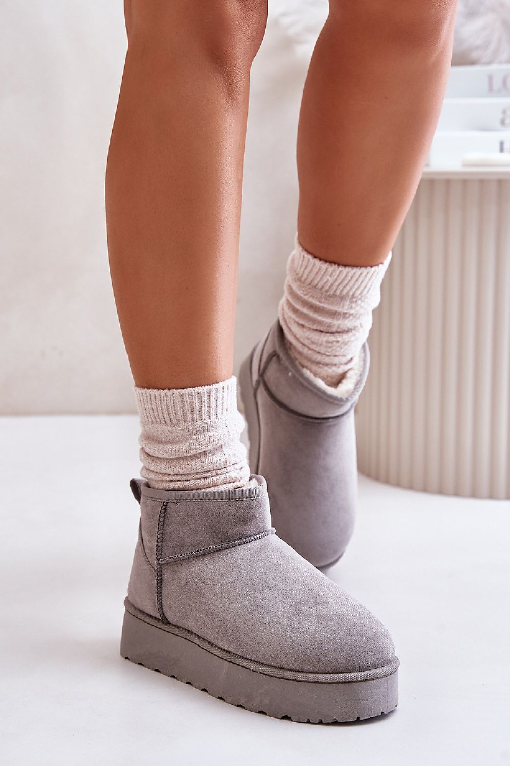 Luxury Eco Suede Snow Boots with Thick Faux Fur Lining, Ankle-High, Sizes EU 36-41