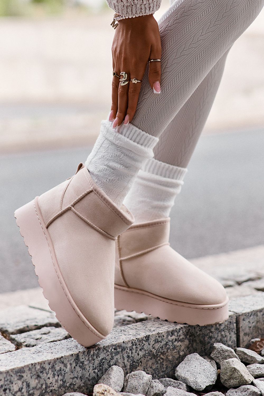 Luxury Eco Suede Snow Boots with Thick Faux Fur Lining, Ankle-High, Sizes EU 36-41