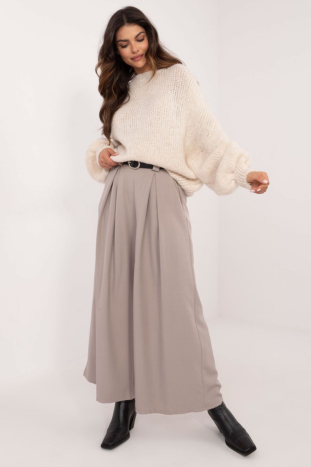 Och Bella Women's Elegant Casual Jumper Sweater - Standard Length, Long Sleeves, Size EU 0, Soft Blend Fabric